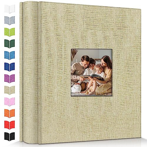 Artfeel Fotoalbum, 10 x 15 cm, mit 600 Taschen, Einsteck-Bilderalben, Leineneinband, Erinnerungsbuch mit Frontfenster, weiße Seiten, vertikales Fotobuch für Hochzeit, Familie, Jahrestag, Baby, Urlaub