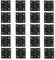 Lot de 20 charnières de porte de placard en plastique renforcé - 40 mm x 40 mm - Noir