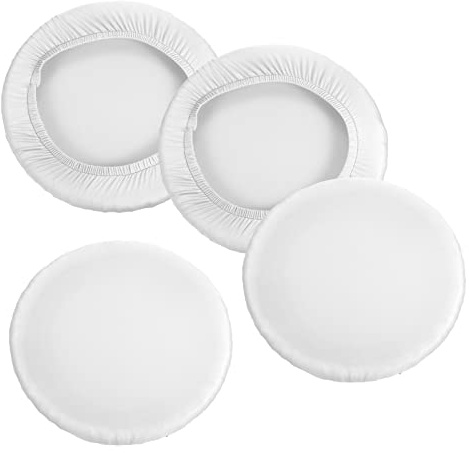 PATIKIL Rund Barhocker Abdeckung 4 Pack Abwaschbare Elastisch Hocker Kissenbezug für Durchmesser 11-16 Stuhl Weiß
