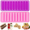 XCSJ 2pcs Moule Barre de Céréales Moule Silicone Rectangulaire 10 Cavités Anti-Adhésif Moule Finger Moule en Silicone à Biscuits Rectangulaire pour Barres à Céréales, Barre Au Chocolat, Biscuits (A)