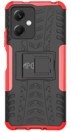 Funda para móvil Xiaomi Redmi Note 12 5G / Poco X5 con Soporte Protección 360 Grados 2 en 1 Carcasa Dura Resistente Antigolpes Protectora Heavy Duty Rugged Armor Case (Xiaomi Redmi Note 12 5G, Rojo)