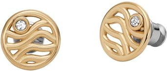 Skagen Damenohrstecker Glitz Wave Edelstahl goldfarben, SKJ1761710