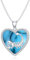 LONAGO Scorpio Necklace 925 Sterling Silver Zodiac Sign Scorpio with Created Turquoise Pendant Necklace for Women