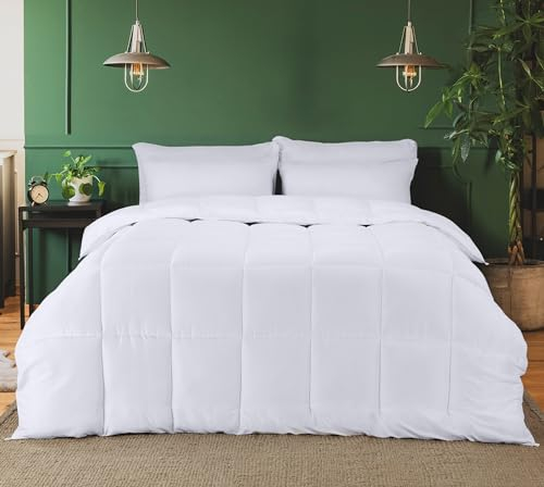 Utopia Bedding Premium Warm Bettdecke 155 x 220 cm, Mikrofaser-Bettdecke für Luxuriösen Ganzjahreskomfort, Stilvolle Steppdecke mit Unglaublich Weicher und Gemütlicher Textur (Weiß)
