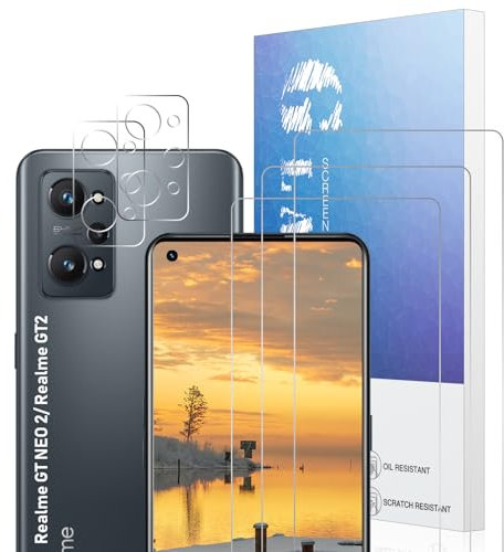 Protector de Pantalla para Realme GT NEO 2 / Realme GT2 Pantalla Completa Curva 3+2 Unidades, Anti-rasguños Cristal Templado, Templado película Protectora, Advanced HD Fingerprint Free
