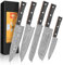 KEENZO 5er Damastmesser Set, Kochmesser Küchenmesser aus 67 Lagen Damaststahl Ultra Scharfes Messerset mit Chefmesser Brotmesser Santokumesser Allzweckmesser für Haus und Küche, Geschenkbox