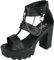 Gothicana by EMP Damen Schwarze High Heels mit Ketten und Ringen EU40