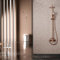 IMEX - Columna Ducha Oro Rosa Cepillado con Grifo | Kit de Ducha Monomando con Alcachofa y Rociador Antical | Griferia en Latón y Acero Inox S.304 con Barra Extensible | Serie Roma