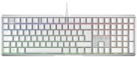CHERRY XTRFY MX 3.1, clavier de jeu mécanique, Disposition allemande (QWERTY), rétro-éclairage RGB, boîtier alu, port USB-A, MX2A BROWN Switches, blanc