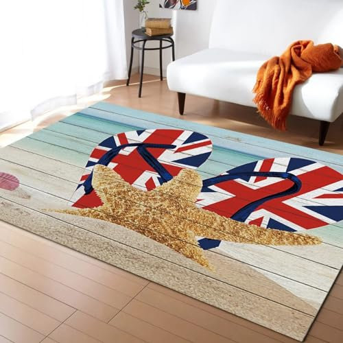 Tappeto 3D Per Retro Bandiera Britannica Decorazioneper Soggiorno Tappetini Antiscivolo Morbidi Tappetino Per Gattonare In Camera Per Ragazzi E Ragazze 50 X 80 Cm / 19.6 X 31.5 -5M9O8P6E3N2H5L7T4C6U