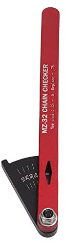 WGFOIP Bike Chain Wear Indicator Tool, Aluminum Chain Checker Multifunctional Bike Chain Repair Gauge for Chain Tool (Red)
