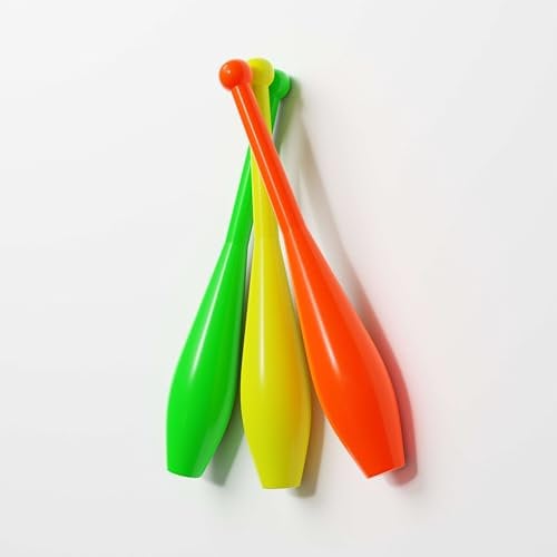 Play Juggling Set di 3 Clave Giocoleria Prima Monoscocca - Bilanciamento Perfetto per Principianti ed Esperti - Multicolore
