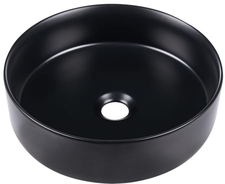 Aufsatzwaschbecken Keramik schwarz rund ⌀ 36 cm modern Calig