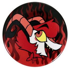 Elbenwald Button mit Dazzle Motiv für Hazbin Hotel Fans Ø 3,5 cm Rot