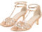 Perphy Open Toe Strappy Kitten Heel Sandals for Women Rose Gold 5.5 UK/Label Size 7.5 US