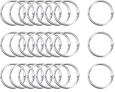 24 Pack Loose Leaf Binder Rings 5 cm Smooth Steel Book Rings for Index Cards Flash Cards Receipts Memos Photos and Files Heavy Duty Organizers Loops for Office School and Home Use