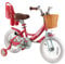 RULLY Strawberry Kinderfahrrad 14 Zoll für Mädchen von 3-5 Jahren, mit Stützrädern, Mädchenfahrrad mit Korb und Puppensitz, Rosa
