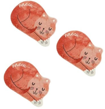 MAGICLULU 3st Katzenteppich Nicht Bad Waschbarer Teppich Wohnzimmerdekor Cartoon-bodenbelag Outdoor-Teppich Karikatur Schaffell Unterlage Abs Tür Teppiche Orange Polyester (Polyester)