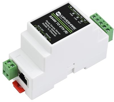 Industrial RS485 to RJ45 Ethernet Serial Server, TCP/IP to Serial, 9 ~ 24V Power Supply, Support Rail-Mount/Modbus/MQTT Gateway, TCP Server/TCP Client/UDP Mode/UDP Multicast Multi Communication Modes