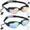 Moseem Schwimmbrille Kinder, 2 Stück taucherbrille Kinder 10 Jahre und Erwachsene,Schwimmbrille für Herren Damen Kinder,Anti-Fog,Kein Auslaufen