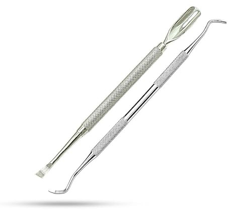 SMI 2 tlg Nagelhautschieber Edelstahl Eckenheber Nagelheber Exkavator Profi Fußpflege Set