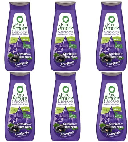Puro Amore Bagnodoccia Nutriente Orchidea e iris – Con Oli Essenziali, pH 5.5, Senza Parabeni – Disponibile in Confezioni da 3, 6, 9 o 12 Pezzi (6)
