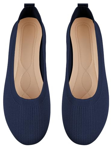 OFFCUP Ballerines Femme en Maille Ballerines Plates en Tricot Chaussures de Marche à Enfiler Chaussures Plates Confortable Ballerine à Bout Rond Respirantes Chaussures Classiques Mocassins