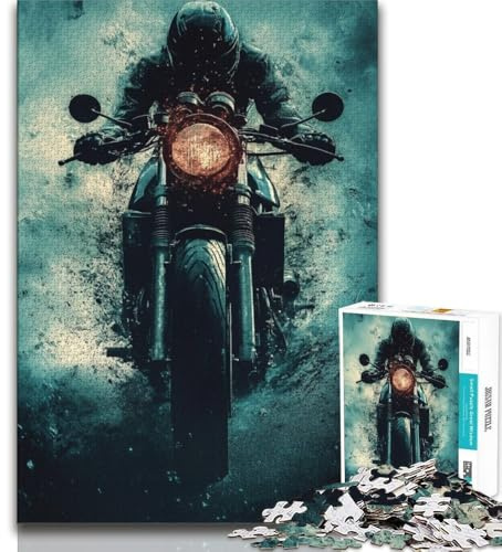 Puzzle 1000 Teile für Erwachsene Motorrad 1000 Teile für Teenager anspruchsvolle Familienaktivitätsspiele DIY-Spielzeug für Heimwanddekorationsgeschenke 26x38cm