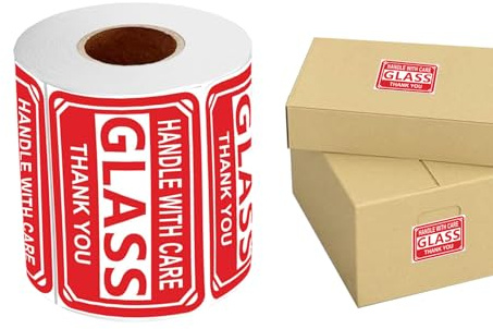 Zerbrechliche Aufkleber für Umzüge - Rolle mit Klebeetiketten für Verpackung mit 250 Stück - zerbrechliche Aufkleber für Gepäck, für Schachteln, Unternehmen, Küche, Fernsehen, Gepäck