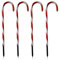 Haushalt International 4tlg. LED Leuchtstab-Set Zuckerstange, 32 LED, H:44cm inkl Erdspieß, Außenbeleuchtung, Lichterkette, Außendekoration Lichterdeko Garten