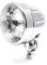 Motorrad Chopper 4 Zoll Scheinwerfer Salt Flat Pumper, Grooved, Classic, Chrom 12V H4 Durchmesser ca. 11 cm Universal