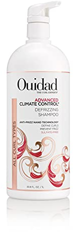 Ouidad Fortgeschrittene Klimakontrolle Sulphate Free Defrizzing Shampoo, Entfernt Schmutz und überschüssiges Öl ohne Locken zu entziehen, Sicher für farbbehandeltes Haar, 1L