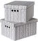 SOFTILLO Pack of 2 Decorative Storage Boxes With Lids Home Office Bedroom Wardrobe Box Organiser Archive Box with Lid Multi-Use General Storage Archive Box with Lid Stylish Set Large Sweater