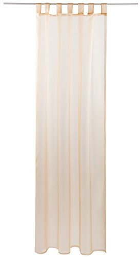 Bestlivings Gardine mit Schlaufen, Transparent Voile 140x145 cm (Breite x Länge) in beige - Nude, Schlaufenschal in vielen weiteren Farben und Größen