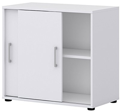 möbelando Schiebetürenschrank Aktenschrank Büroschrank Beistellschrank Büro Hamburg I weiß