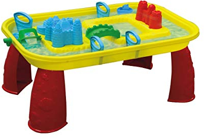 JAMARA 460344 - Sand-und Wasserspieltisch Castle-mit Wasser befüllbar, einfache Montage, Mehrfarbig, manuelles Schaufelrad, fördert die Kreativität, mehrfarbig