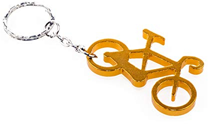Pratico portachiavi apribottiglie gadget bicicletta arancione metallizzato con stile mostra amore per la bicicletta!