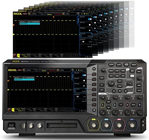 RIGOL Oscilloscopio,MSO5104 Oscilloscopio Mixed-Signal,100MHz,100Mpts,8GSa/s,4 canali analogici,16 canali digitali,Opzione gratuita di funzionalità MSO5000-BND