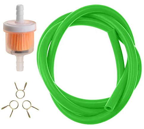 WOOSTAR Fuel Filter 3/16 5mm Fuel Line with Spring Clips Clamps Replacement for Motorcycle Chinese Taotao ATV CRF CR XR Dirt Pit Bike Green