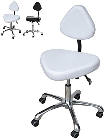 POLIRONESHOP Nevada – Professioneller Hocker für Tattoo-Studios, Kosmetikzentren und Massagestudios, Ergonomisch und Höhenverstellbar für Komfort und Flexibilität (Weiß)