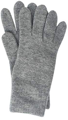 FosterNatur , Damen Wollhandschuhe/Fingerhandschuhe, 100% Wolle extrafine (7,5, Grau)
