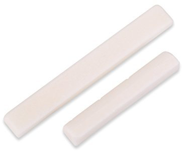 KEYREN Ukulele Bridge Sattelmutter, Bone Ukulele Bridge Sattel und Mutter für 4 Saiten Ukulelen Musikinstrumenten Ersatzteile