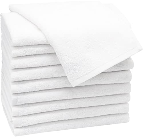 ZOLLNER 10 Toallas de tocador de algodón 100%, 30x50 cm, Blanco, 400 g/m²
