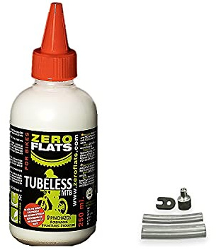 ZEROFLATS Anti-Puncture Sealant for Bicycle Tires - 8.4oz | Standard, Tubeless and Tubular Tires | All Bike Tires | Ultra-Fast Liquid | Clean and Easy to Use | Required Tool Included
