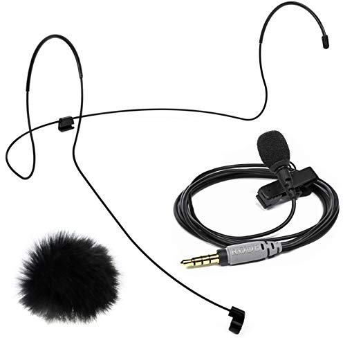 Rode SmartLav+ Microphone Lavalier + Support pour casque Lav Taille M + Protection contre le vent en fourrure Keepdrum