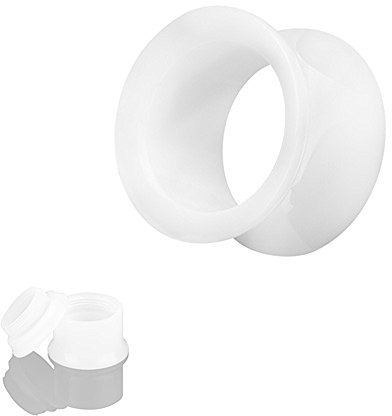 Taffstyle Flesh Tunnel Ohr Piercing Ear Plug Ohrpiercing Bunt Schraub Schraubverschluss Einfach Double Flared Kunststoff 6mm Weiß