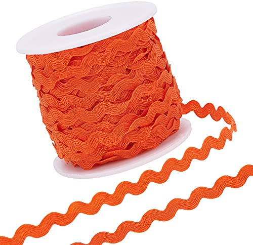 GORGECRAFT 27 Yard/25 m Rick Rack Trim Ribbon Wave Nähen Biegen Fransen Trim 5mm/0.2 Zoll Zum Nähen von Blumen Machen Hochzeit Spitzenband Handwerk (Orange)