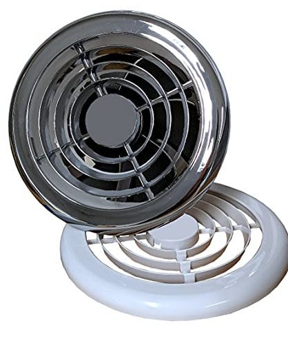 Extractor Light 12v 24v Volt DC Caravans Motorhomes Boat Marine Shower Fan 4 White and Chrome (12v DC (No Light))