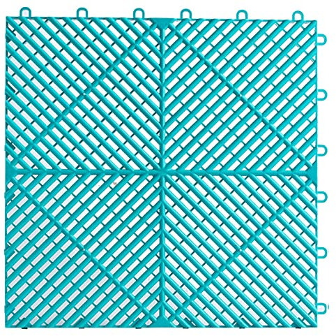 LFFH Tappeti Bagno, Pavimento in Plastica di Polipropilene di Alta qualità per Tappetini per Piastrelle Scarico Piscina Patio Balcone Cortile Area per,Blu,10 Pieces