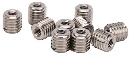 BORDSTRACT Selbstschneidender Gewindeeinsatz, 10-teiliges Gewindereparaturmutter-Kit Innengewinde M5 x 0,8mm, Außengewinde M10 x 1,5mm, Länge10mm für Dampfturbinen von Luftfahrt-Automobilen